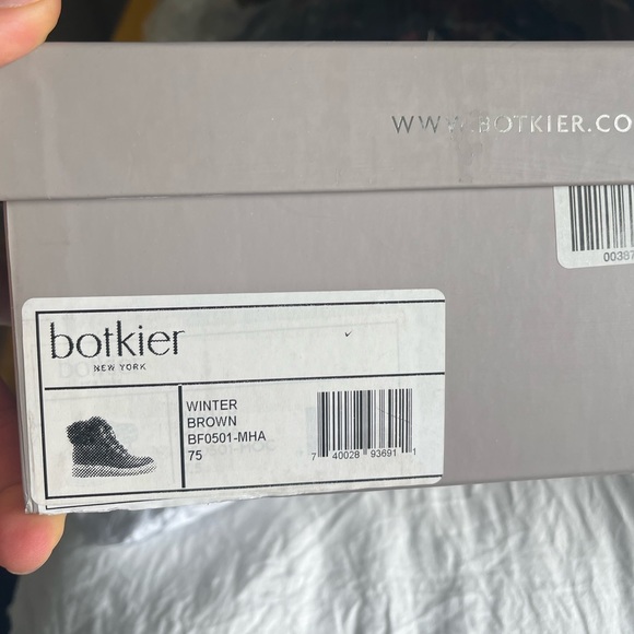 NWT Botkier Mocha Winter Combat Genuine Leather & Fur Lace Up Boots - Sise 7.5 - Picture 8 of 12